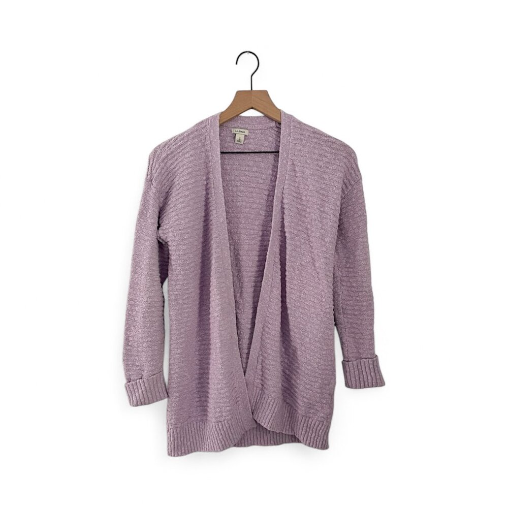 L.L. Bean Purple Knit Cardigan